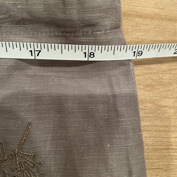 VTG Gap Women’s Neutral Gray Floral Embroidered Linen & Silk Skirt Medium - Picture 7 of 8